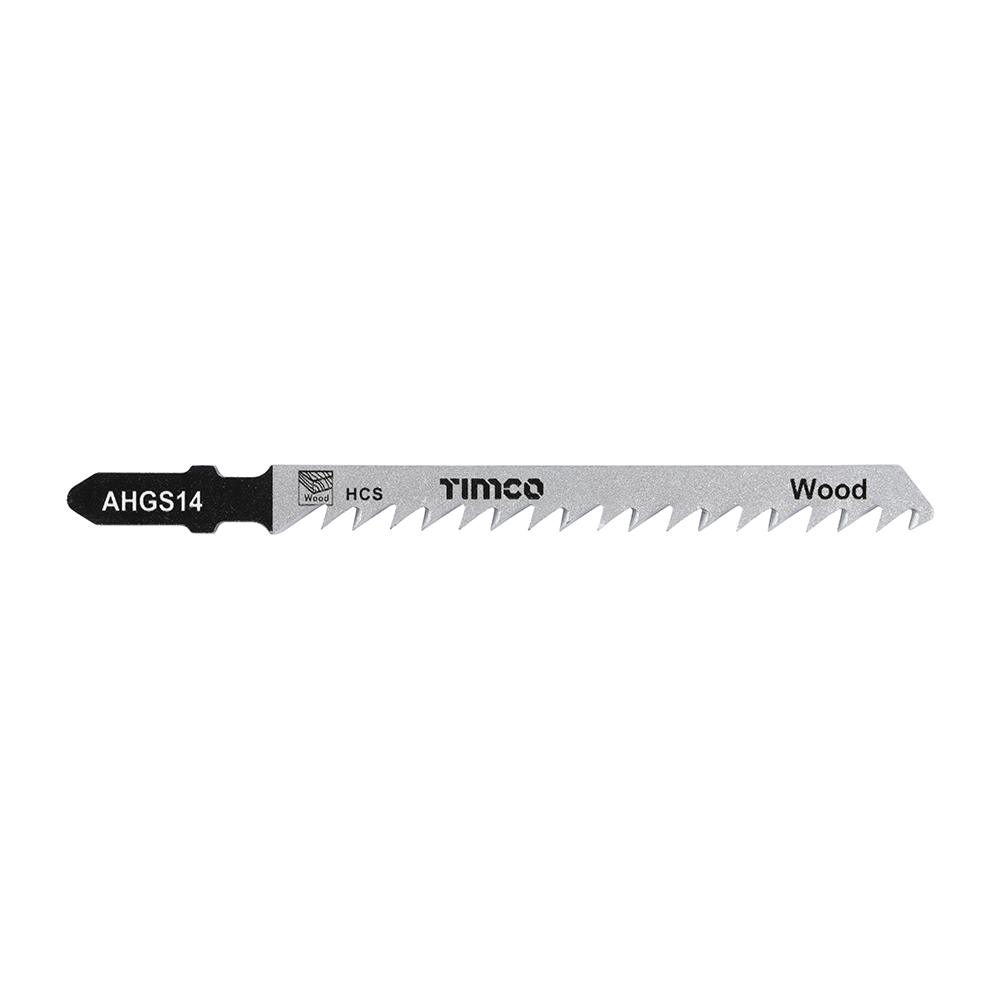 TIMCO Jigsaw Blades Wood Cutting HCS Blades - Bosch Equivalent T144D - 100mm (Pack of 5)
